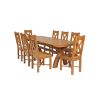 Country Oak 280cm Extending Cross Leg Oval Table and 8 Grasmere Timber Seat Chairs - 3 Country Oak 280cm Extending Cross Leg Oval Table and 8 Grasmere Timber Seat Chairs - 3