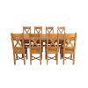 Country Oak 280cm Extending Cross Leg Oval Table and 8 Grasmere Timber Seat Chairs - 5 Country Oak 280cm Extending Cross Leg Oval Table and 8 Grasmere Timber Seat Chairs - 5