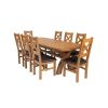 Country Oak 280cm Extending Cross Leg Oval Table and 8 Windermere Brown Leather Chairs - 3 Country Oak 280cm Extending Cross Leg Oval Table and 8 Windermere Brown Leather Chairs - 3