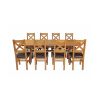 Country Oak 280cm Extending Cross Leg Oval Table and 8 Windermere Brown Leather Chairs - 5 Country Oak 280cm Extending Cross Leg Oval Table and 8 Windermere Brown Leather Chairs - 5