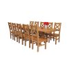 Country Oak 280cm Extending Cross Leg Oval Table and 10 Windermere Timber Seat Chairs - 2 Country Oak 280cm Extending Cross Leg Oval Table and 10 Windermere Timber Seat Chairs - 2