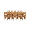 Country Oak 280cm Extending Cross Leg Oval Table and 10 Windermere Timber Seat Chairs - 6 Country Oak 280cm Extending Cross Leg Oval Table and 10 Windermere Timber Seat Chairs - 6