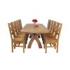 Country Oak 280cm Extending Cross Leg Oval Table and 10 Windermere Timber Seat Chairs - 7 Country Oak 280cm Extending Cross Leg Oval Table and 10 Windermere Timber Seat Chairs - 7