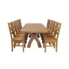 Country Oak 280cm Extending Cross Leg Oval Table and 10 Windermere Timber Seat Chairs - 8 Country Oak 280cm Extending Cross Leg Oval Table and 10 Windermere Timber Seat Chairs - 8
