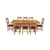 Country Oak 280cm Extending Cross Leg Oval Table and 8 Chester Brown Leather Chairs - SUMMER MEGA DEAL - 4 Country Oak 280cm Extending Cross Leg Oval Table and 8 Chester Brown Leather Chairs - SUMMER MEGA DEAL - 4