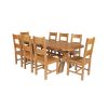 Country Oak 280cm Extending Cross Leg Oval Table and 8 Chester Timber Seat Chairs - 2 Country Oak 280cm Extending Cross Leg Oval Table and 8 Chester Timber Seat Chairs - 2