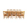 Country Oak 280cm Extending Cross Leg Oval Table and 10 Chester Timber Seat Chairs - 6 Country Oak 280cm Extending Cross Leg Oval Table and 10 Chester Timber Seat Chairs - 6