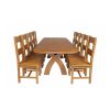 Country Oak 280cm Extending Cross Leg Oval Table and 10 Chester Timber Seat Chairs - 7 Country Oak 280cm Extending Cross Leg Oval Table and 10 Chester Timber Seat Chairs - 7