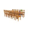 Country Oak 280cm Extending Cross Leg Square Table and 10 Grasmere Timber Seat Chairs - 2 Country Oak 280cm Extending Cross Leg Square Table and 10 Grasmere Timber Seat Chairs - 2