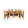 Country Oak 280cm Extending Cross Leg Square Table and 8 Windermere Brown Leather Chairs - 5 Country Oak 280cm Extending Cross Leg Square Table and 8 Windermere Brown Leather Chairs - 5