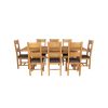 Country Oak 280cm Extending Cross Leg Square Table and 8 Chester Brown Leather Chairs - 5 Country Oak 280cm Extending Cross Leg Square Table and 8 Chester Brown Leather Chairs - 5