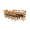 Country Oak 280cm Extending Cross Leg Square Table and 10 Chester Brown Leather Chairs - SUMMER SALE - 2 Country Oak 280cm Extending Cross Leg Square Table and 10 Chester Brown Leather Chairs - SUMMER SALE - 2