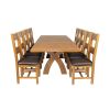 Country Oak 280cm Extending Cross Leg Square Table and 10 Chester Brown Leather Chairs - SUMMER SALE - 5 Country Oak 280cm Extending Cross Leg Square Table and 10 Chester Brown Leather Chairs - SUMMER SALE - 5