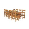 Country Oak 280cm Extending Cross Leg Square Table and 8 Chester Timber Seat Chairs - 2 Country Oak 280cm Extending Cross Leg Square Table and 8 Chester Timber Seat Chairs - 2