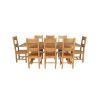 Country Oak 280cm Extending Cross Leg Square Table and 8 Chester Timber Seat Chairs - 4 Country Oak 280cm Extending Cross Leg Square Table and 8 Chester Timber Seat Chairs - 4