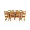 Country Oak 280cm Extending Cross Leg Square Table and 8 Chester Timber Seat Chairs - 5 Country Oak 280cm Extending Cross Leg Square Table and 8 Chester Timber Seat Chairs - 5