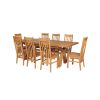 Country Oak 280cm Extending Cross Leg Square Table and 8 Chelsea Timber Seat Chairs - 2 Country Oak 280cm Extending Cross Leg Square Table and 8 Chelsea Timber Seat Chairs - 2