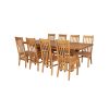 Country Oak 280cm Extending Cross Leg Square Table and 8 Chelsea Timber Seat Chairs - 4 Country Oak 280cm Extending Cross Leg Square Table and 8 Chelsea Timber Seat Chairs - 4