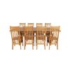 Country Oak 280cm Extending Cross Leg Square Table and 8 Chelsea Timber Seat Chairs - 5 Country Oak 280cm Extending Cross Leg Square Table and 8 Chelsea Timber Seat Chairs - 5