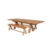 Country Oak 280cm Extending Cross Leg Table and 2 160cm Cross Leg Bench Set - 6 Country Oak 280cm Extending Cross Leg Table and 2 160cm Cross Leg Bench Set - 6