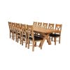 Country Oak 340cm Extending Cross Leg Oval Table and 10 Grasmere Brown Leather Chairs - SUMMER SALE - 2 Country Oak 340cm Extending Cross Leg Oval Table and 10 Grasmere Brown Leather Chairs - SUMMER SALE - 2