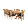 Country Oak 340cm Extending Cross Leg Oval Table and 10 Grasmere Brown Leather Chairs - SUMMER SALE - 3 Country Oak 340cm Extending Cross Leg Oval Table and 10 Grasmere Brown Leather Chairs - SUMMER SALE - 3