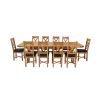 Country Oak 340cm Extending Cross Leg Oval Table and 10 Grasmere Brown Leather Chairs - SUMMER SALE - 4 Country Oak 340cm Extending Cross Leg Oval Table and 10 Grasmere Brown Leather Chairs - SUMMER SALE - 4