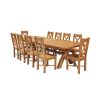 Country Oak 340cm Extending Cross Leg Oval Table and 10 Grasmere Timber Seat Chairs - 2 Country Oak 340cm Extending Cross Leg Oval Table and 10 Grasmere Timber Seat Chairs - 2