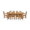 Country Oak 340cm Extending Cross Leg Oval Table and 10 Grasmere Timber Seat Chairs - 4 Country Oak 340cm Extending Cross Leg Oval Table and 10 Grasmere Timber Seat Chairs - 4