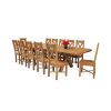 Country Oak 340cm Extending Cross Leg Oval Table and 12 Grasmere Timber Seat Chairs - 2 Country Oak 340cm Extending Cross Leg Oval Table and 12 Grasmere Timber Seat Chairs - 2