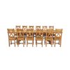 Country Oak 340cm Extending Cross Leg Oval Table and 12 Grasmere Timber Seat Chairs - 4 Country Oak 340cm Extending Cross Leg Oval Table and 12 Grasmere Timber Seat Chairs - 4