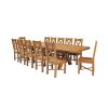 Country Oak 340cm Extending Cross Leg Oval Table and 12 Grasmere Timber Seat Chairs - 7 Country Oak 340cm Extending Cross Leg Oval Table and 12 Grasmere Timber Seat Chairs - 7