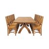 Country Oak 340cm Extending Cross Leg Oval Table and 12 Grasmere Timber Seat Chairs - 8 Country Oak 340cm Extending Cross Leg Oval Table and 12 Grasmere Timber Seat Chairs - 8