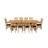 Country Oak 340cm Extending Cross Leg Oval Table and 10 Windermere Brown Leather Chairs - 4 Country Oak 340cm Extending Cross Leg Oval Table and 10 Windermere Brown Leather Chairs - 4