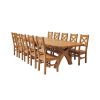 Country Oak 340cm Extending Cross Leg Oval Table and 10 Windermere Timber Seat Chairs - 2 Country Oak 340cm Extending Cross Leg Oval Table and 10 Windermere Timber Seat Chairs - 2