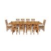 Country Oak 340cm Extending Cross Leg Oval Table and 10 Windermere Timber Seat Chairs - 4 Country Oak 340cm Extending Cross Leg Oval Table and 10 Windermere Timber Seat Chairs - 4
