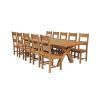 Country Oak 340cm Extending Cross Leg Oval Table and 10 Chester Timber Seat Chairs - 2 Country Oak 340cm Extending Cross Leg Oval Table and 10 Chester Timber Seat Chairs - 2