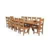 Country Oak 340cm Extending Cross Leg Oval Table and 12 Chester Timber Seat Chairs - 2 Country Oak 340cm Extending Cross Leg Oval Table and 12 Chester Timber Seat Chairs - 2