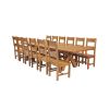 Country Oak 340cm Extending Cross Leg Oval Table and 12 Chester Timber Seat Chairs - 3 Country Oak 340cm Extending Cross Leg Oval Table and 12 Chester Timber Seat Chairs - 3
