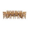 Country Oak 340cm Extending Cross Leg Oval Table and 12 Chester Timber Seat Chairs - 4 Country Oak 340cm Extending Cross Leg Oval Table and 12 Chester Timber Seat Chairs - 4