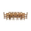 Country Oak 340cm Extending Cross Leg Oval Table and 12 Chester Timber Seat Chairs - 5 Country Oak 340cm Extending Cross Leg Oval Table and 12 Chester Timber Seat Chairs - 5