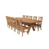 Country Oak 340cm Extending Cross Leg Oval Table and 10 Chelsea Timber Seat Chairs - 3 Country Oak 340cm Extending Cross Leg Oval Table and 10 Chelsea Timber Seat Chairs - 3
