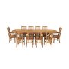 Country Oak 340cm Extending Cross Leg Oval Table and 10 Chelsea Timber Seat Chairs - 4 Country Oak 340cm Extending Cross Leg Oval Table and 10 Chelsea Timber Seat Chairs - 4
