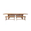 Country Oak 340cm Extending Cross Leg Oval Table 4 x 120cm Cross Leg Bench Set - 8 Country Oak 340cm Extending Cross Leg Oval Table 4 x 120cm Cross Leg Bench Set - 8
