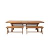 Country Oak 340cm Extending Cross Leg Oval Table 4 x 120cm Cross Leg Bench Set - 9 Country Oak 340cm Extending Cross Leg Oval Table 4 x 120cm Cross Leg Bench Set - 9