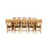Country Oak 340cm Extending Cross Leg Square Table and 10 Grasmere Brown Leather Chairs - 5 Country Oak 340cm Extending Cross Leg Square Table and 10 Grasmere Brown Leather Chairs - 5
