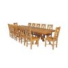 Country Oak 340cm Extending Cross Leg Square Table and 12 Grasmere Timber Seat Chairs - 2 Country Oak 340cm Extending Cross Leg Square Table and 12 Grasmere Timber Seat Chairs - 2