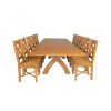 Country Oak 340cm Extending Cross Leg Square Table and 12 Grasmere Timber Seat Chairs - 4 Country Oak 340cm Extending Cross Leg Square Table and 12 Grasmere Timber Seat Chairs - 4