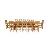Country Oak 340cm Extending Cross Leg Square Table and 12 Grasmere Timber Seat Chairs - 5 Country Oak 340cm Extending Cross Leg Square Table and 12 Grasmere Timber Seat Chairs - 5