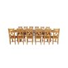 Country Oak 340cm Extending Cross Leg Square Table and 12 Grasmere Timber Seat Chairs - 6 Country Oak 340cm Extending Cross Leg Square Table and 12 Grasmere Timber Seat Chairs - 6